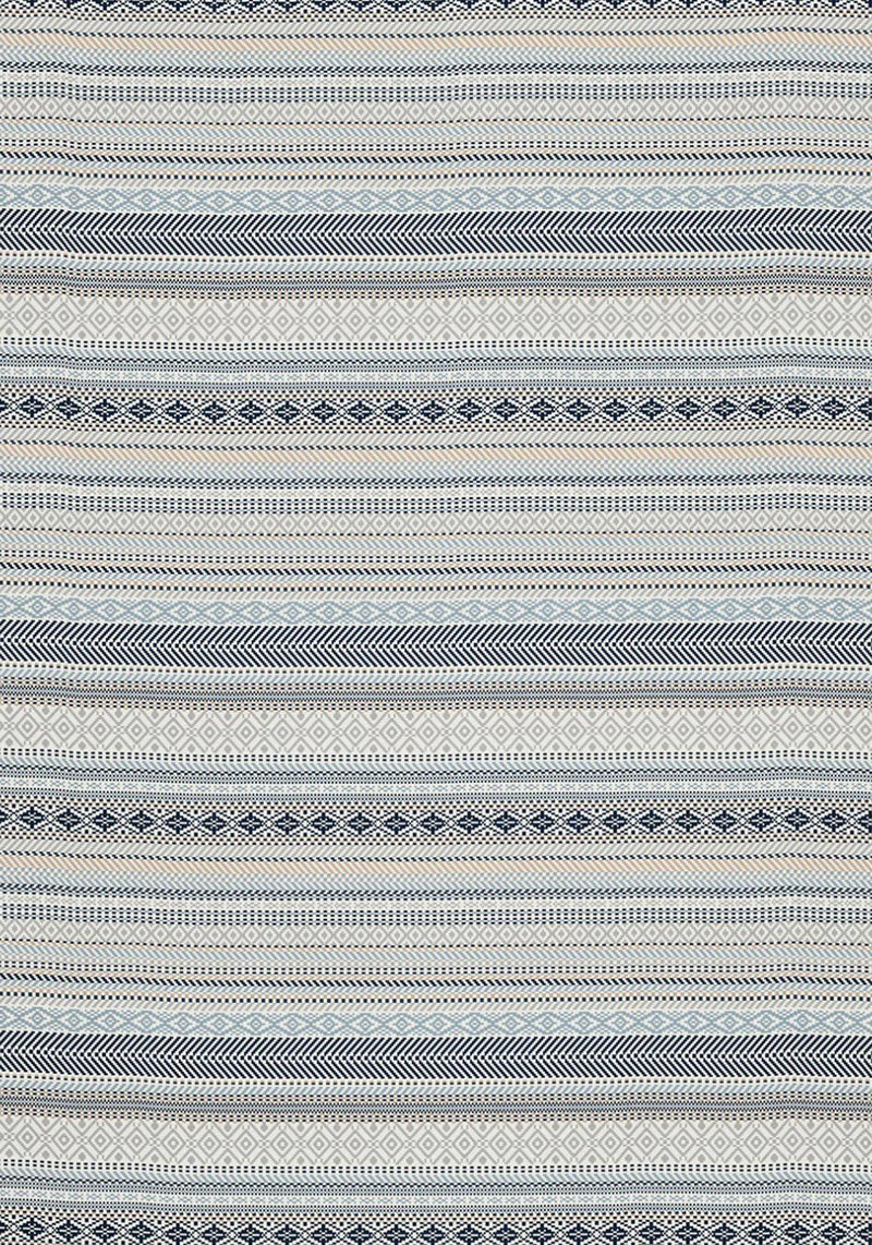 Cotton Rich Throw 140 x 180cm - Kian Stripe Blue