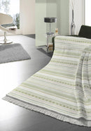 Cotton Rich Kian Stripe Throw 140 X 180CM - Green