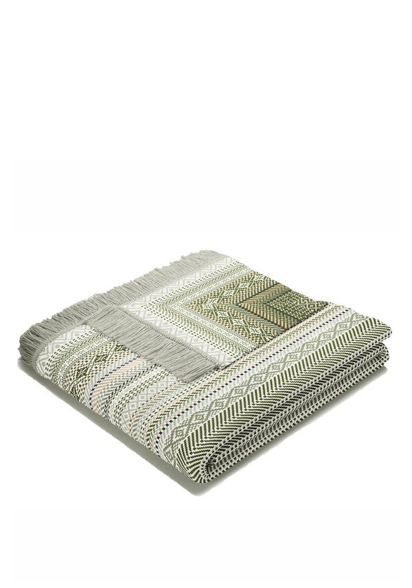 Cotton Rich Kian Stripe Throw 140 X 180CM - Green