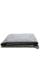 Cotton Rich Diamond Fringe Throw - Blue