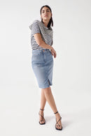 Faith Push In Denim Skirt 126687 - Blue