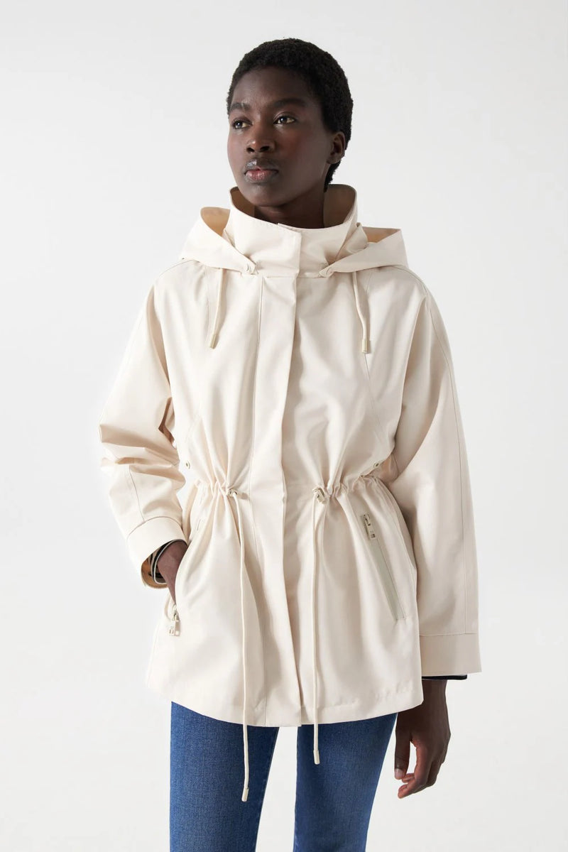 Hooded Raincoat - Beige