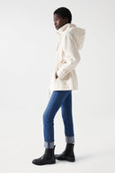 Hooded Raincoat - Beige