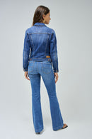 Slim Fit Denim Jacket  - Blue