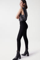 Secret Glamour Push In Crop Jean - Black