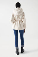Hooded Raincoat - Beige