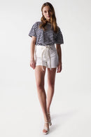 Belted shorts - Beige