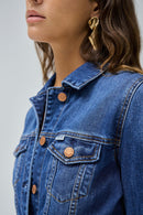 Slim Fit Denim Jacket  - Blue