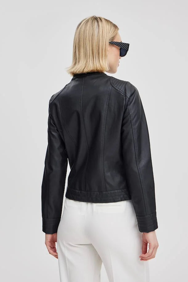 Acom Faux Leather Jacket - Black