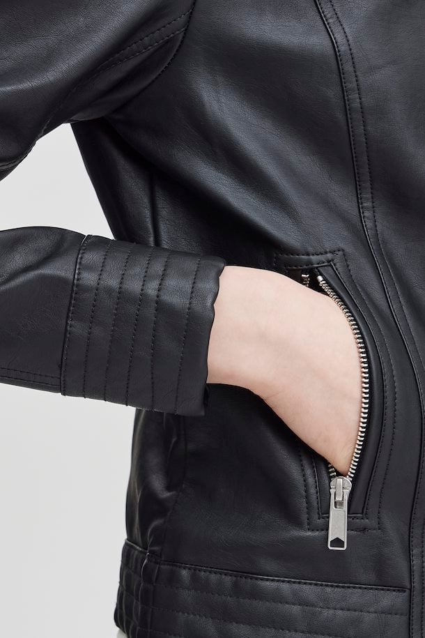 Acom Faux Leather Jacket - Black