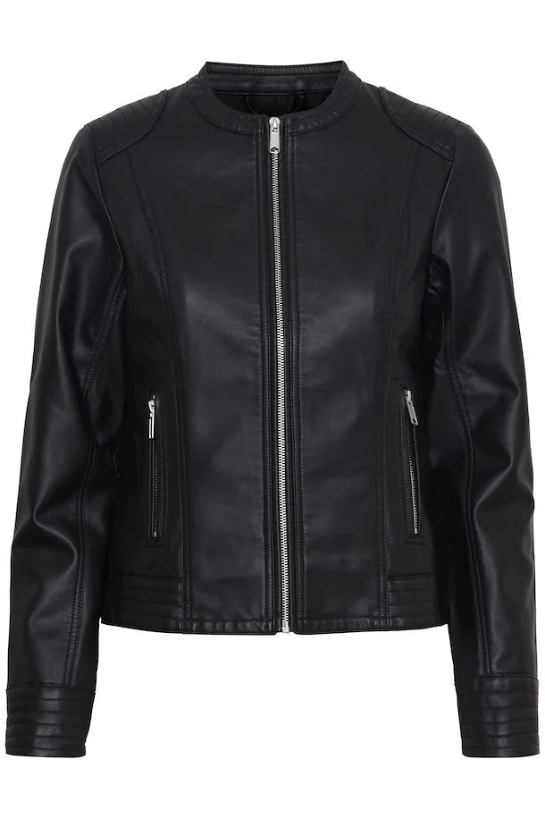 Acom Faux Leather Jacket - Black