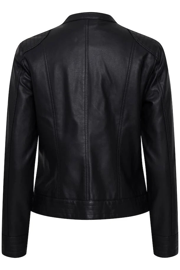 Acom Faux Leather Jacket - Black