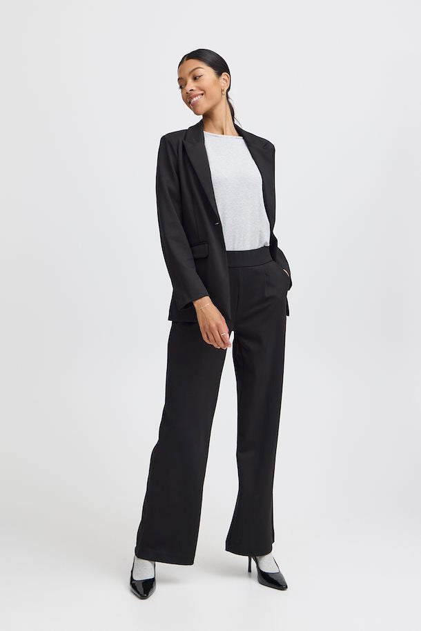 Rizetta Wide Leg Trouser - Black