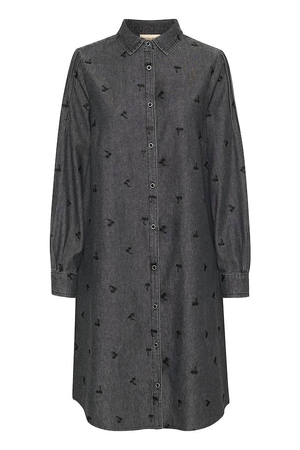 Fiola A Line Denim Dress - Black Wash
