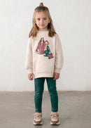 Blotch Print Leggings Set - Bottle