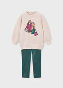 Blotch Print Leggings Set - Bottle
