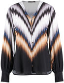 Saphire & Gold Print Blouse - Off White