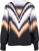 Saphire & Gold Print Blouse - Off White