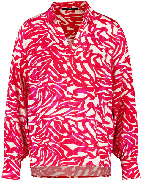 At The Riviera Print Blouse - Digital Red Print