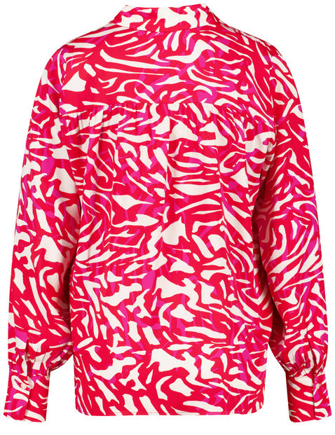 At The Riviera Print Blouse - Digital Red Print