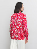At The Riviera Print Blouse - Digital Red Print