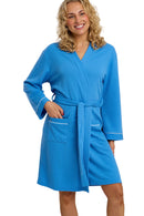 Waffle Kimono Robe - Blue
