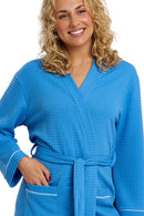 Waffle Kimono Robe - Blue