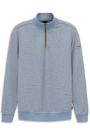 1/4 Zip Sweatshirt - Light Blue