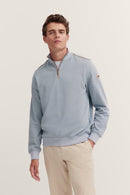 Troyer Zip Sweatshirt - Light Blue
