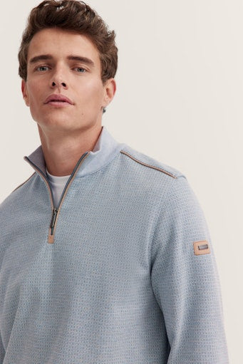 Troyer Zip Sweatshirt - Light Blue