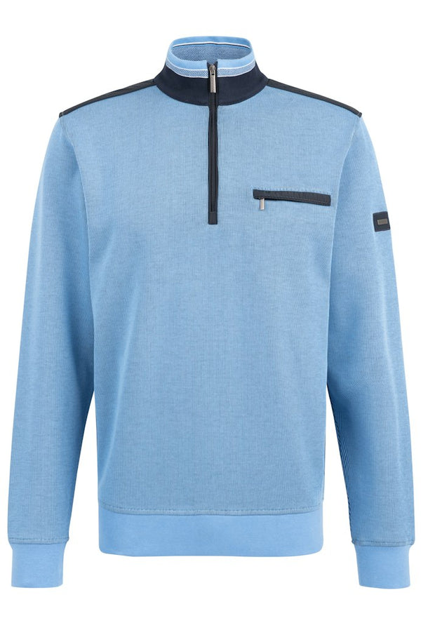 1/4 Zip Sweatshirt - Blue Grey