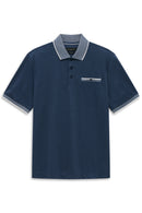 Tipped Short Sleeve Polo Shirt - Navy Blue