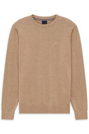Plain Round Neck Jumper - Beige