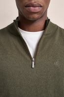 Troyer Zip Jumper - Olive