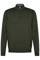Plain Troyer Zip Jumper - Olive