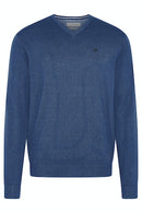High V Neck Plain Jumper - Navy Blue