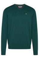 High V Neck Plain Jumper - Hunter Green