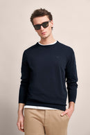 Plain Round Neck Jumper - Navy
