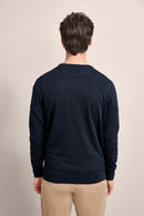 Plain Round Neck Jumper - Navy