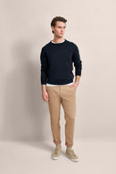 Plain Round Neck Jumper - Navy