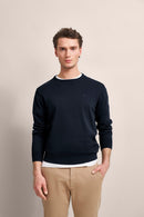 Plain Round Neck Jumper - Navy