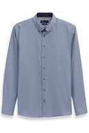 Casual Long Sleeve Shirt - Blue Grey