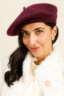 Plain Beret - Burgundy