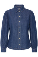 Luva Puff Shirt - Mid Blue Denim
