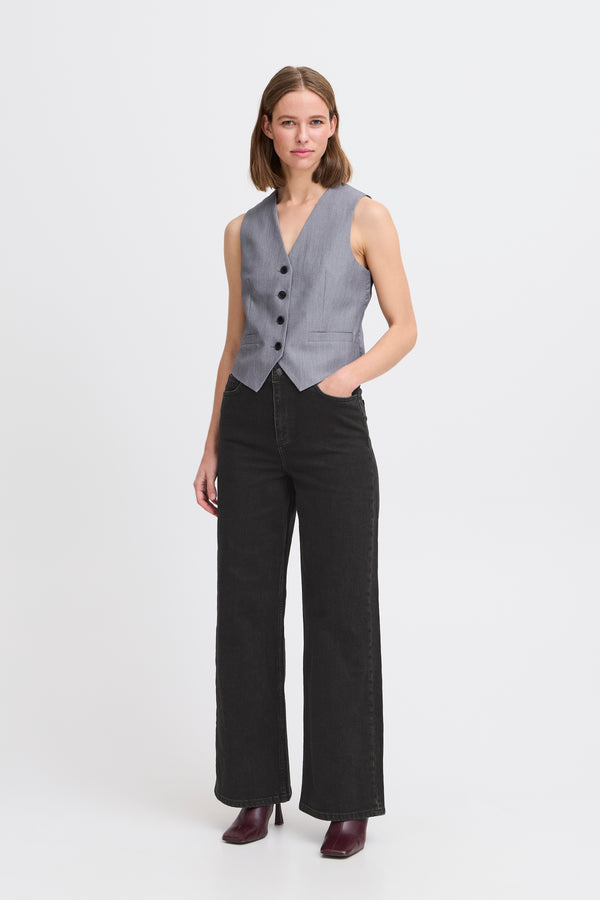 Lara Wide Jeans - Black Denim