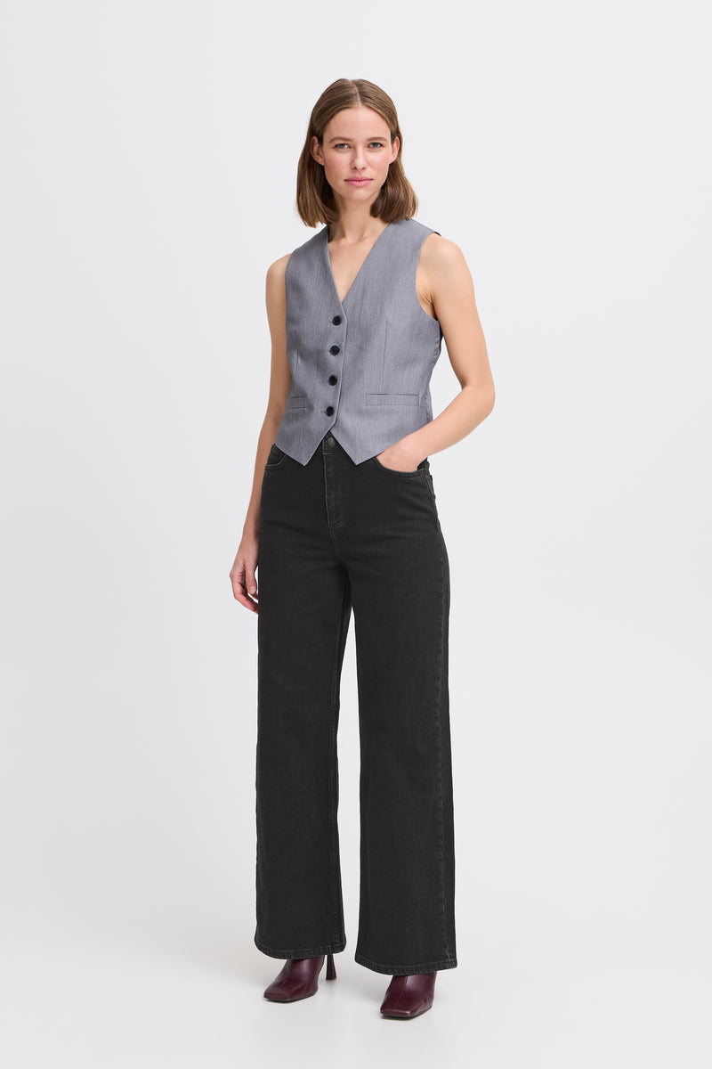 Lara Wide Jeans - Black Denim