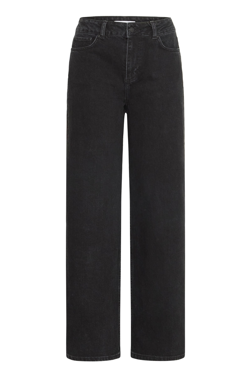 Lara Wide Jeans - Black Denim