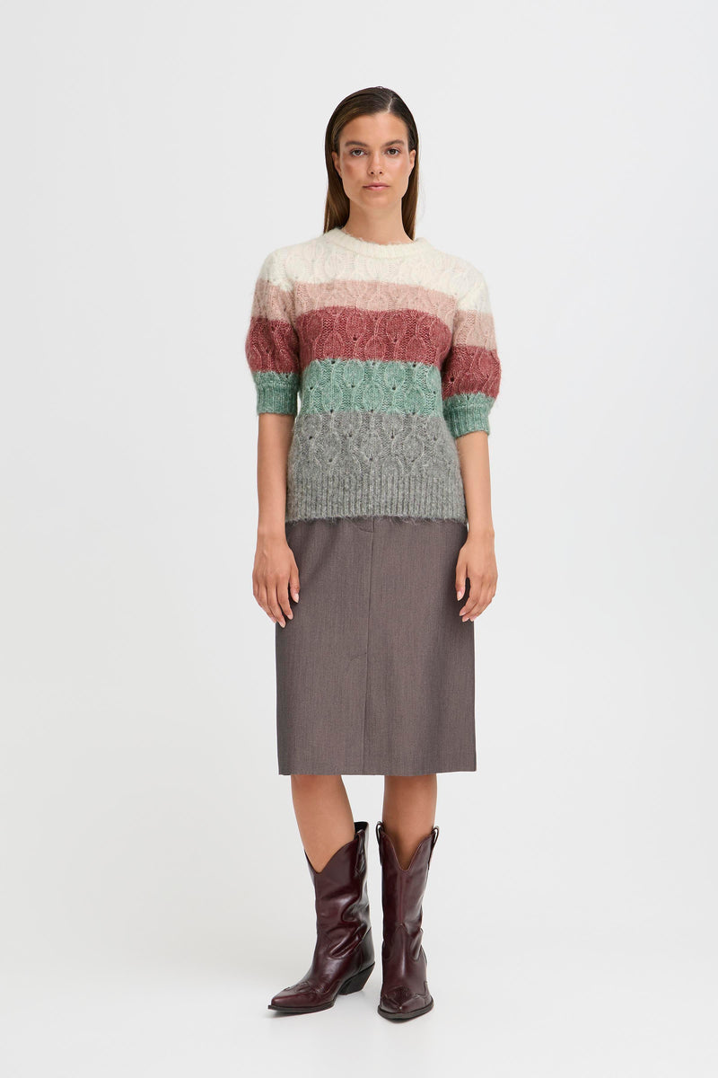 Omhu Short Sleeve Jumper - Roan Rouge Mix