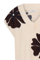 Omea V Neck Slipover - Fig Melange Flower