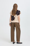 Omea V Neck Slipover - Fig Melange Flower